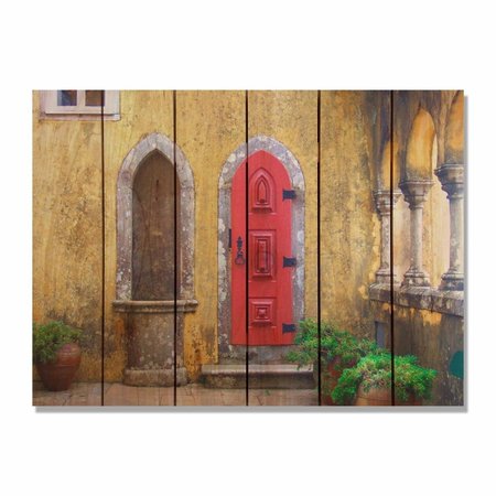 RICKI&APOSS RUGS 33 x 24 in. Red Door Inside & Outside Cedar Wall Art RI635326